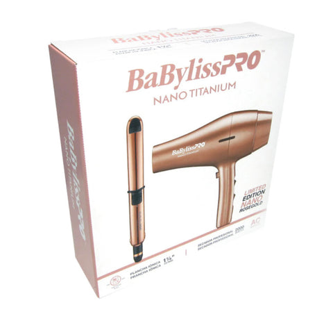 BABYLISSPRO NANO TITANIUM PRE-PACK HAIR DRYER & FLAT IRON BNTRGPP48PR