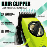 WMARK 5-in-1 Professional Barber Kit Cordless All-in-One Set green fluorescent
