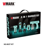 WMARK 5-in-1 Professional Barber Kit Cordless All-in-One Set turquesa