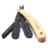 Parker SRP Pine Wood Handle Straight Edge Barber Razor SRPBA