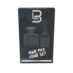 LEVEL3 Hair Pick 2 Piece Comb Set | Hair Styling Comb Bundle